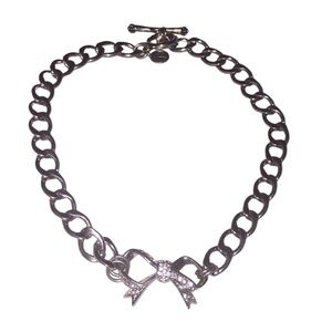 Juicy couture silver bow necklace
